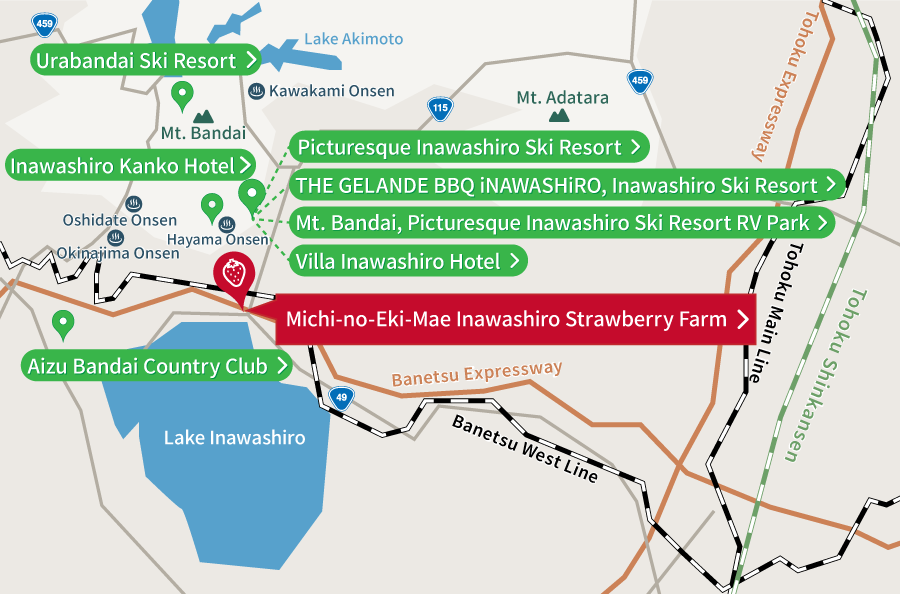 Map of area around the strawberry farm